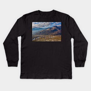 Lagarina Valley in Trentino, Italy Kids Long Sleeve T-Shirt